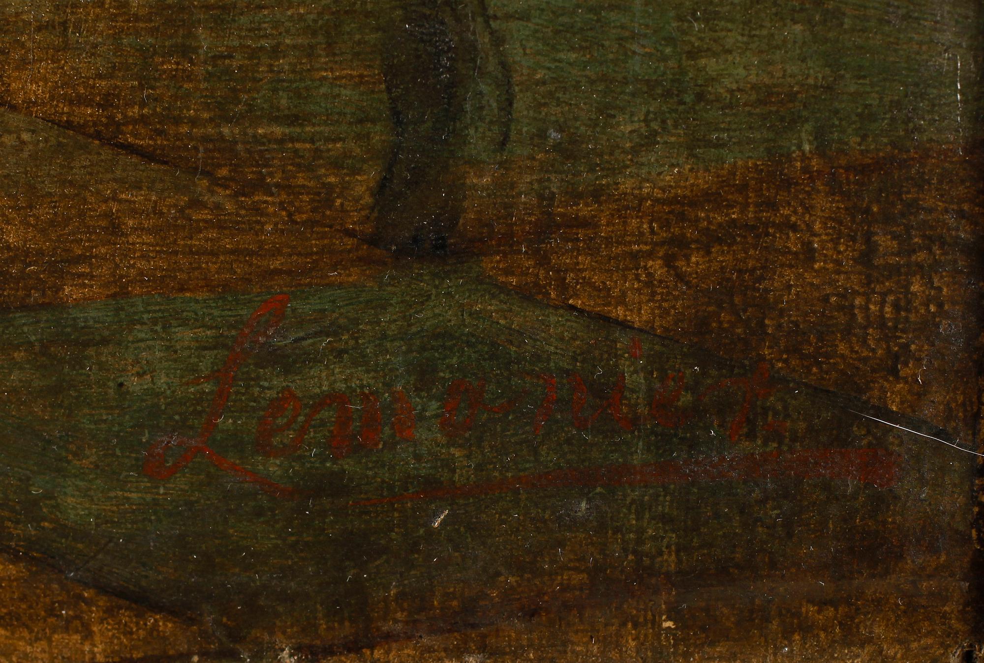 OKÄND KONSTNÄR, olja på duk, 1800-tal, otydligt signerad Lemonier.