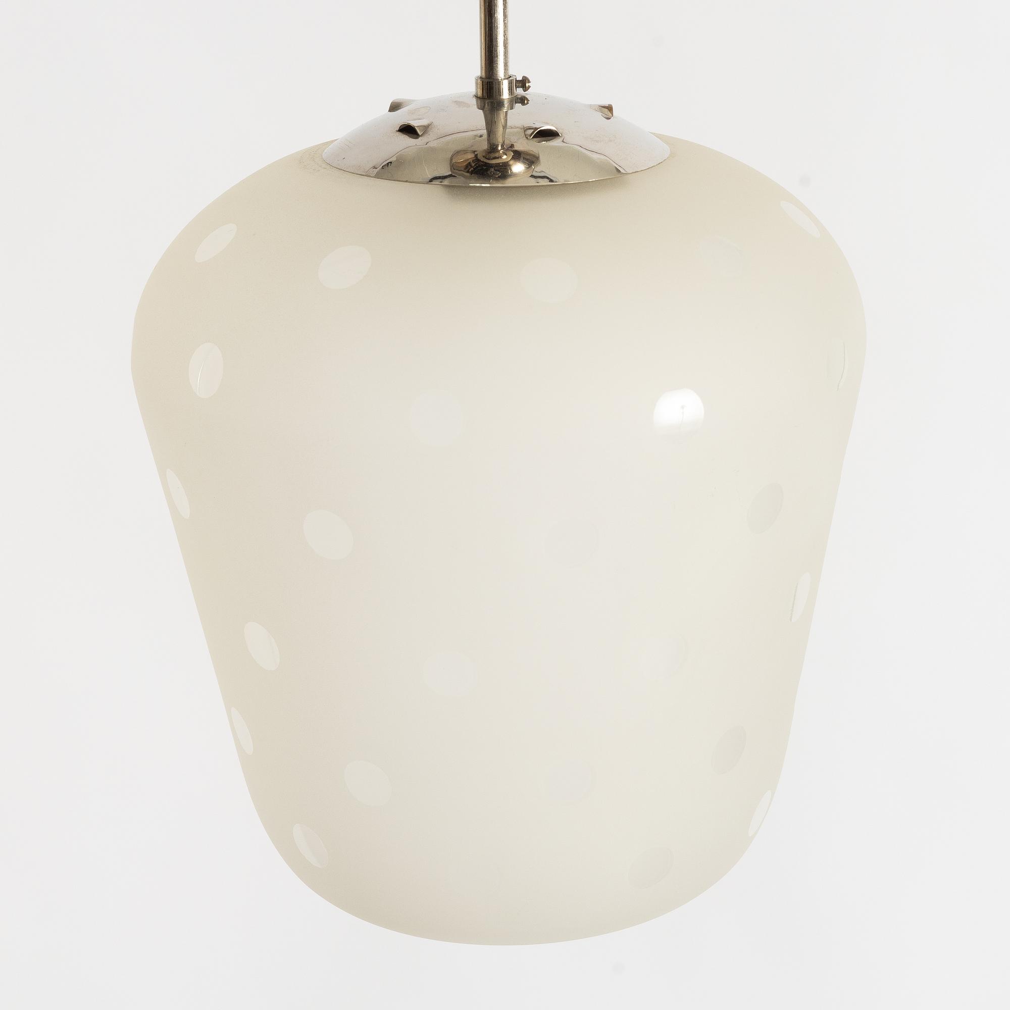 Flygsfors Glassworks, ceiling lamp, model 513 P, 1940s-50s.