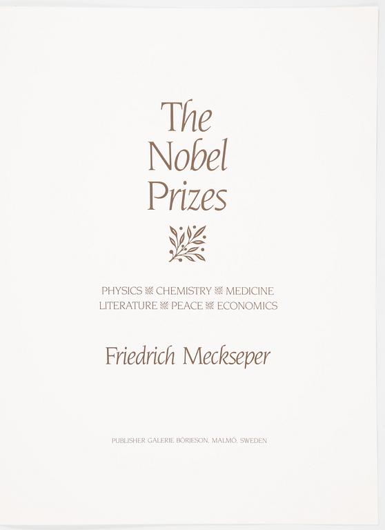 Friedrich Meckseper, "The Nobel Prizes" Portfölj med 6 etsningar.