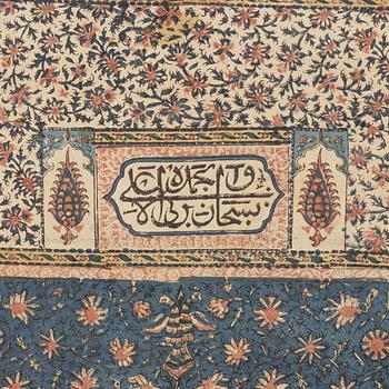 A prayer rug, antique Kalamkari, Isfahan Qajar dynasty, c. 128 x 90 cm.