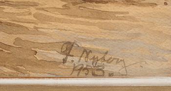 FRANS NYBERG, akvarell, signerad och daterad 1953.