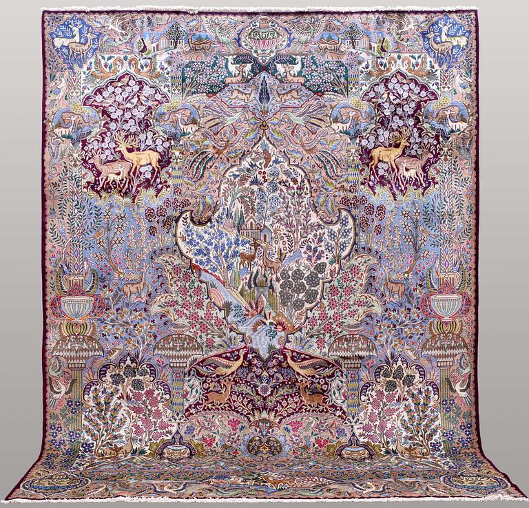 Matta, Figural Kashmar, ca 388 x 298 cm.