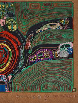 Friedensreich Hundertwasser, the complete portfolio comprising 10 silkscreens in colours with metallic imprints.