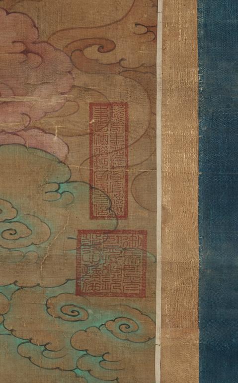 A hanging daoist Shuilu-scroll by an anonymous artist, Qing dynasty, 18th century.