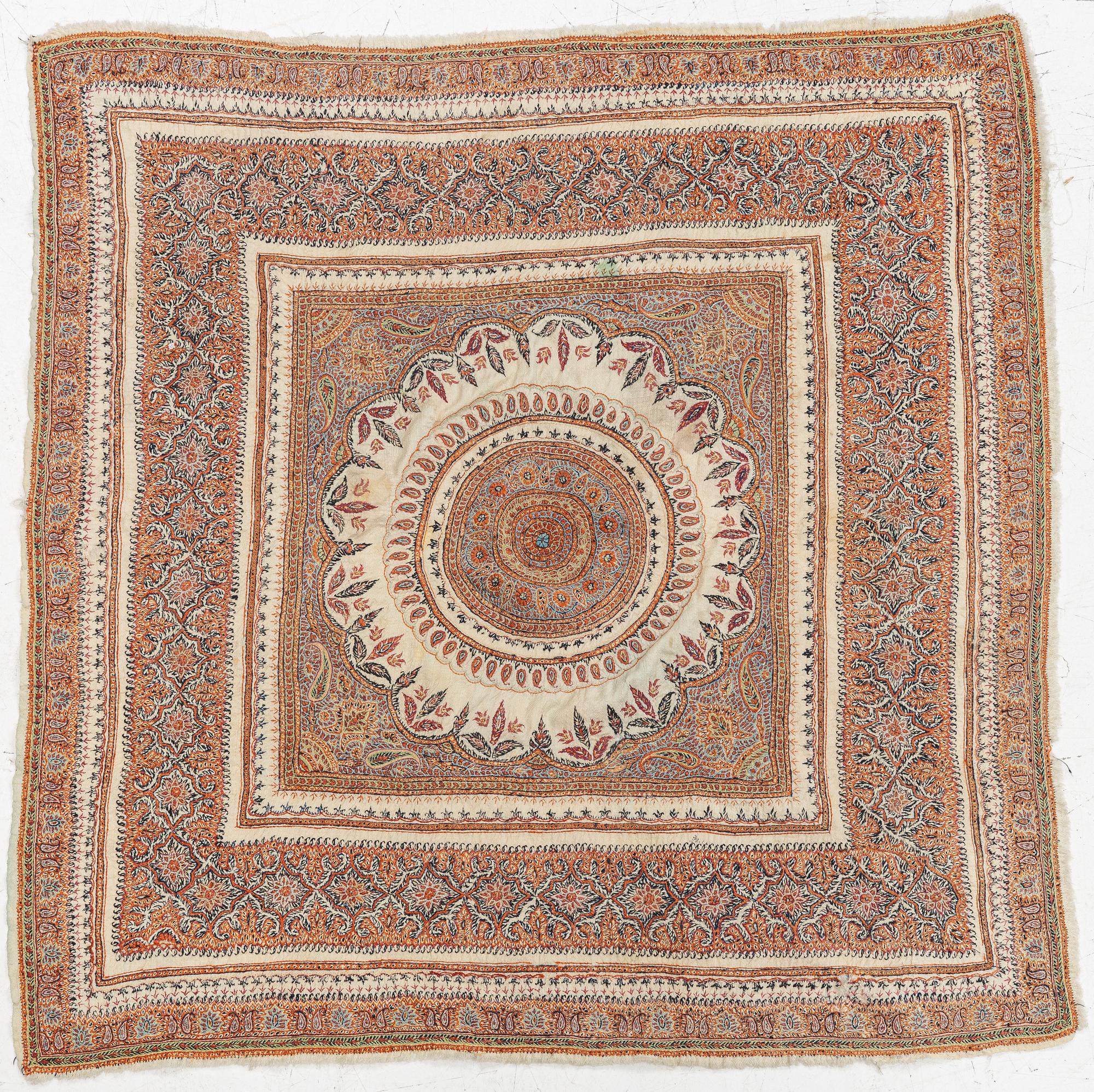 Termeh sjal sannolikt Yazd, ca 100 x 97 cm.