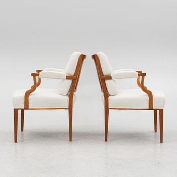 Josef Frank, a pair of armchairs, model 969, Svenskt Tenn.