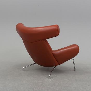 HANS J WEGNER, fåtölj med fotpall, "Ox-Chair", Erik Jörgensen, Danmark.