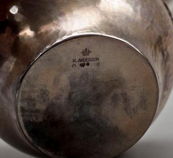 PARTI SILVER, 7 delar, bland annat K. Andersson, Stockholm, 1927. Total vikt ca 1301g.