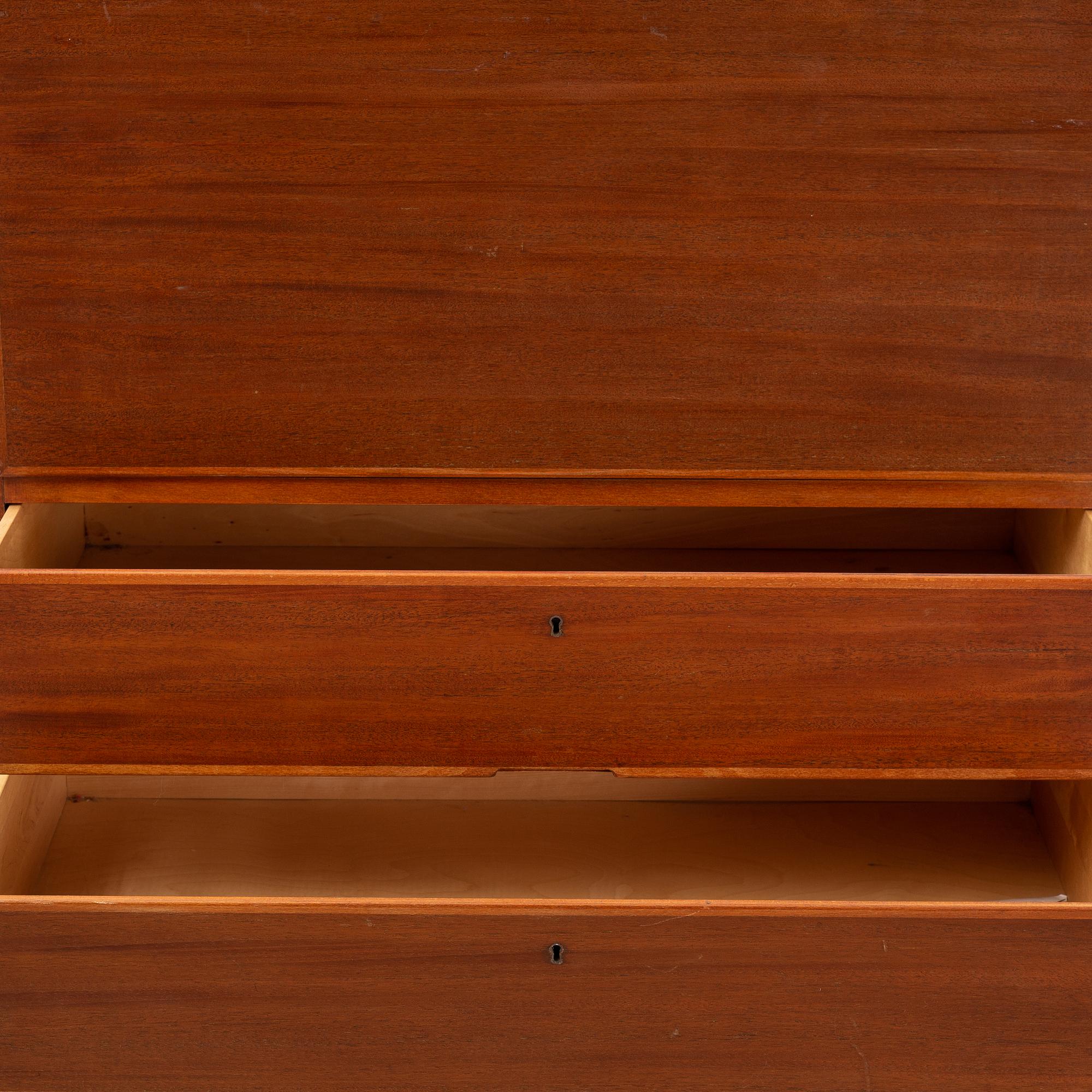 Axel Larsson, a mahogany secretaire, Svenska Möbelfabrikerna, Bodafors, 1940's/50's.