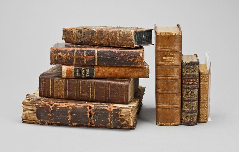 PARTI BÖCKER, 8 st, bla "Schibboleth Swenska Språkets rycht och richtighet" av Jesper Swedberg, Skara 1716.