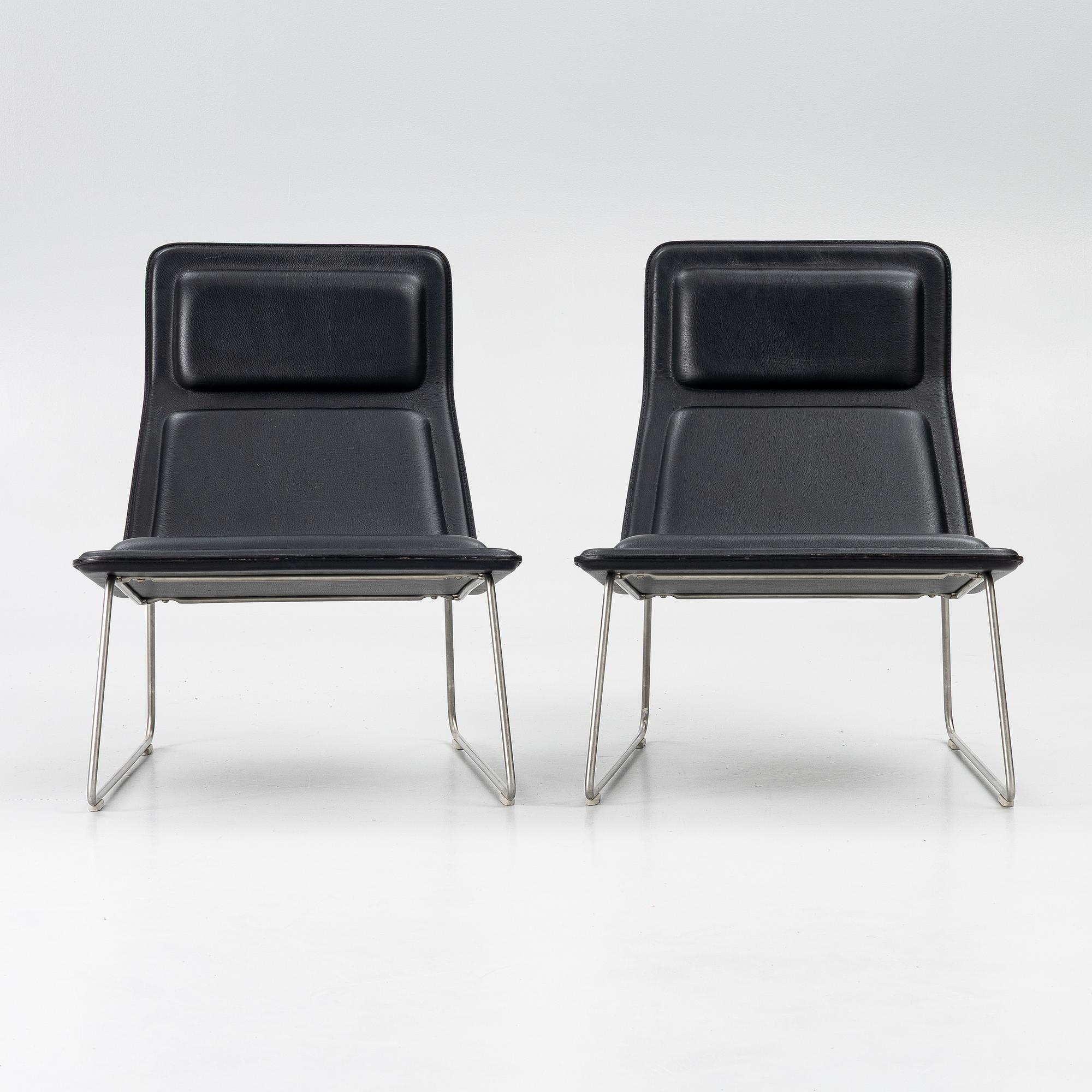 Jasper Morrison, a pair of 'Low Pad' lounge chairs, Cappellini, Italy.