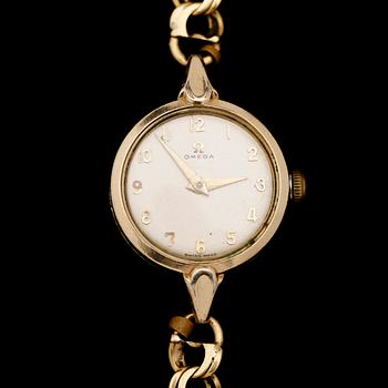 ARMBANDSUR, Omega, double, armband, 18 k guld. Total vikt ca 21 g.