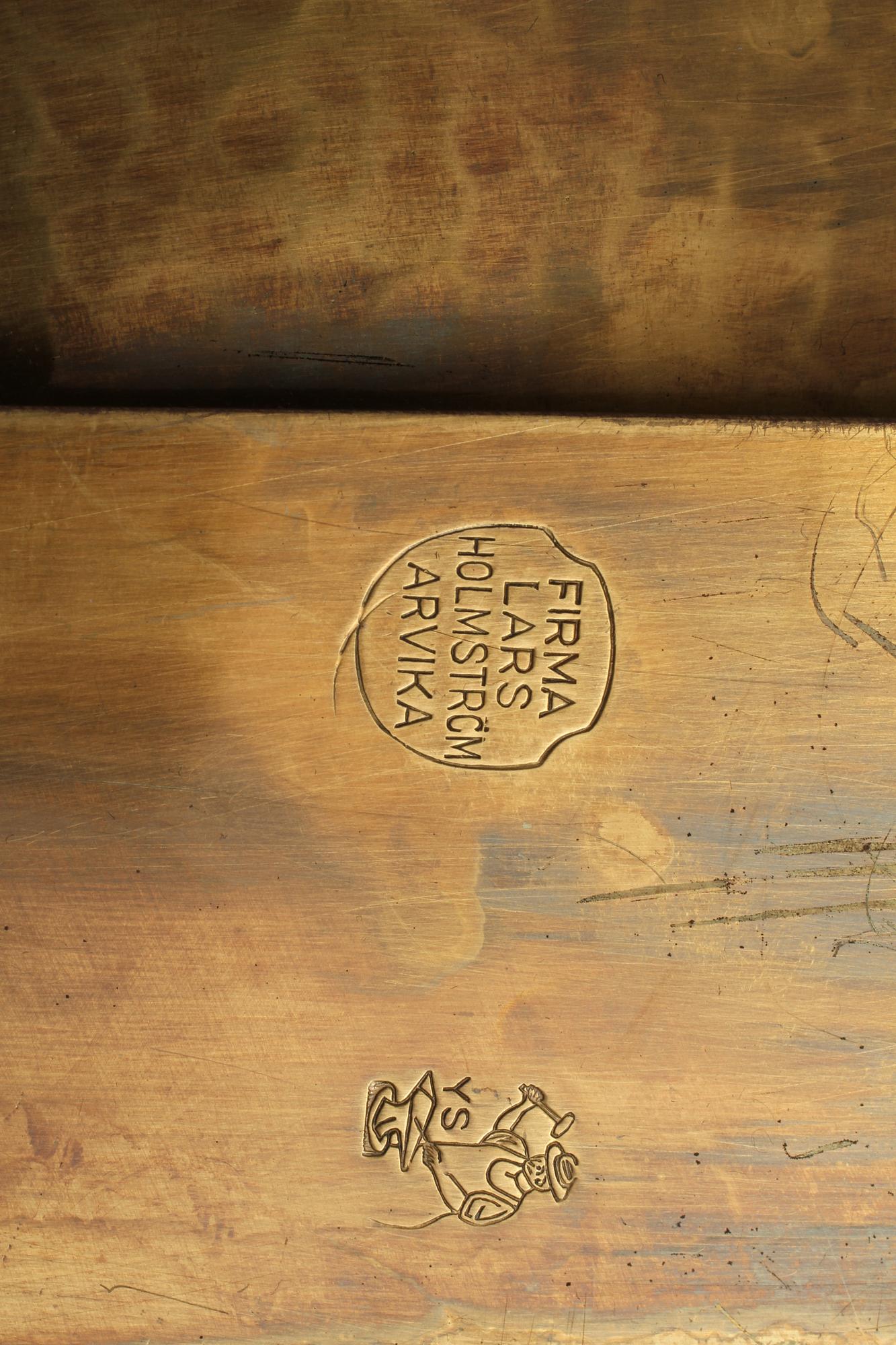 VÄGGLAMPOR, ett par, Firma Lars Holmström, Arvika, omkring 1900-talets mitt.