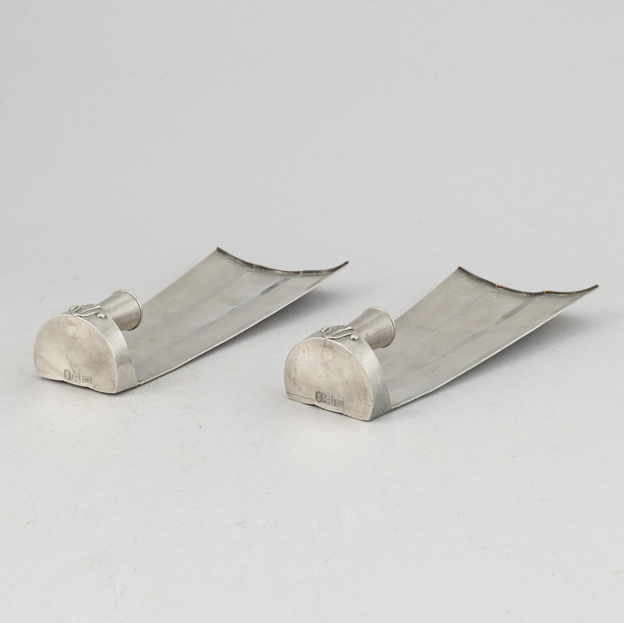 A pair of petwr wall sconces, Herman bergman AB, Stockholm, 1930.