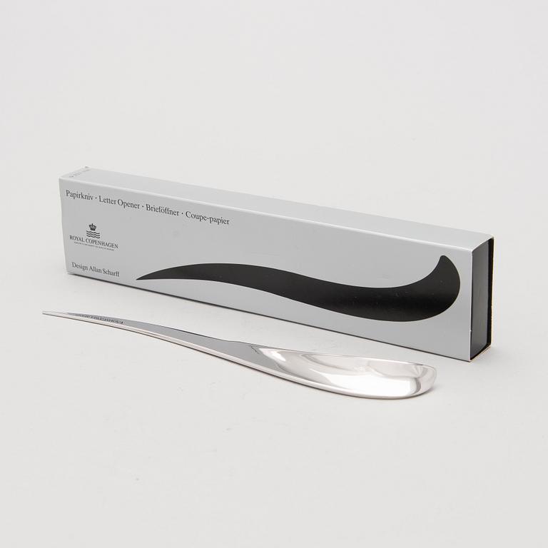 A PAPER KNIFE, polished steel. Allan Scharff, Royal Copenhagen.