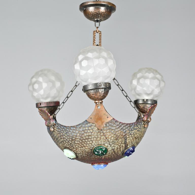 TAKLAMPA, jugend, tidigt 1900-tal. Höjd 60 cm.