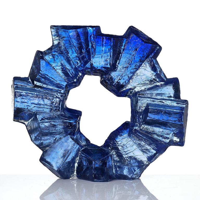 Edvin Öhrström, "Korona", a cast glass sculpture, Lindshammar Glassworks, 1970s.