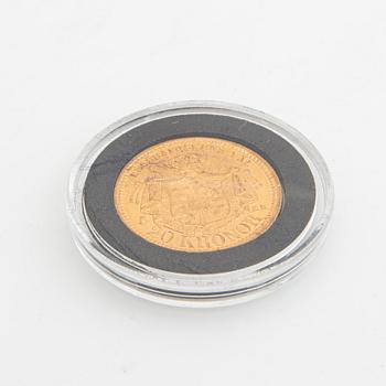 Guldmynt Sverige, Oscar II 20 kr, 1881.