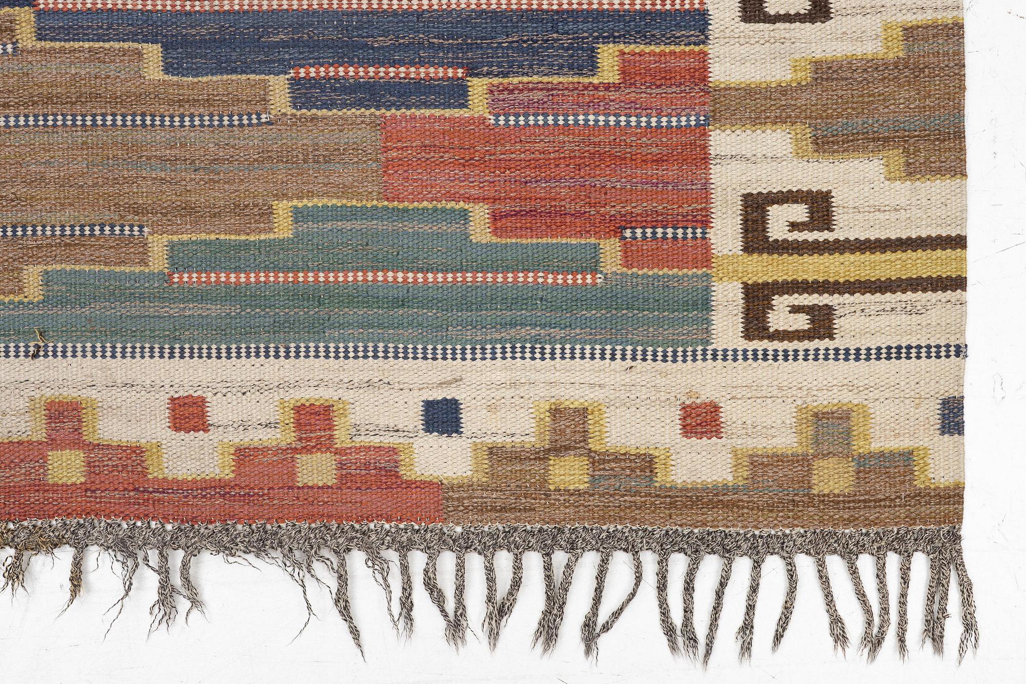 Märta Måås-Fjetterström, a 'Blå heden' carpet , flat weave, c. 303 x 202 cm, signed AB MMF.