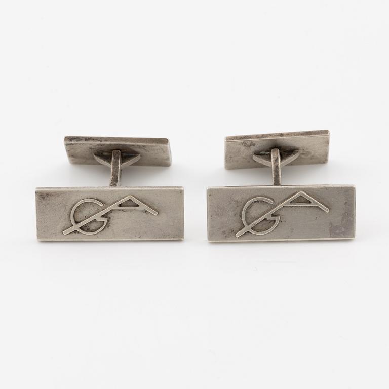 Wiwen Nilsson, cufflinks, a pair of silver, Lund 1938.