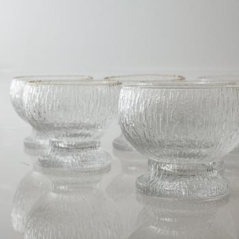 Eight glass bowls, 'Kekkerit', by Iittala, second half of the 20th century.