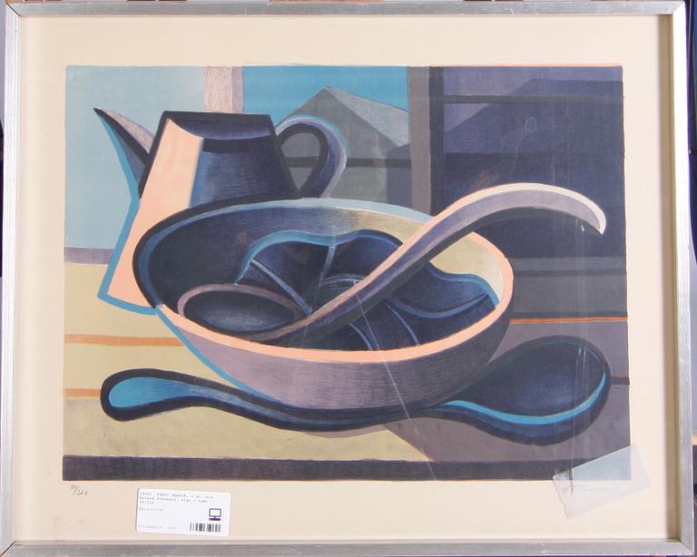 PARTI GRAFIK, 6 st, bla Roland Svensson, sign o numr 92/210.