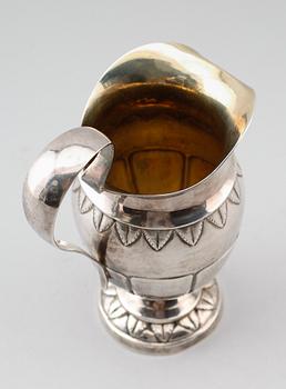 GRÄDDKANNA, silver, Erik Gustaf Stenquist, Enköping 1852. Vikt ca 170 gram.