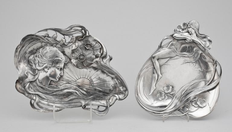 FAT, 2 st, nysilver, jugend, WMF, 1900-talets början.