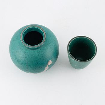 Wilhelm Kåge, two 'Argenta' vases, Gustavsberg.