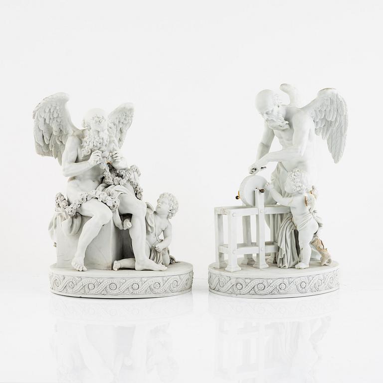 Two Porcelaine Figurines, model after Christian Gottfried Jüchtzer, Meissen.