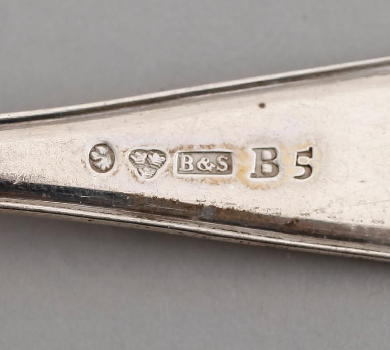 TESKEDAR, 11 st, silver, Barkander & Söhrling, Linköping 1856. Vikt ca 205 gram.