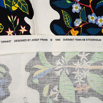 Josef Frank, gardiner, ett par, "Drinks", Firma Svenskt Tenn.