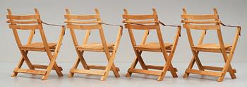 HANS J WEGNER, 4 folding chairs, model "PP 90", for P.P møbler, Denmark 1970's.