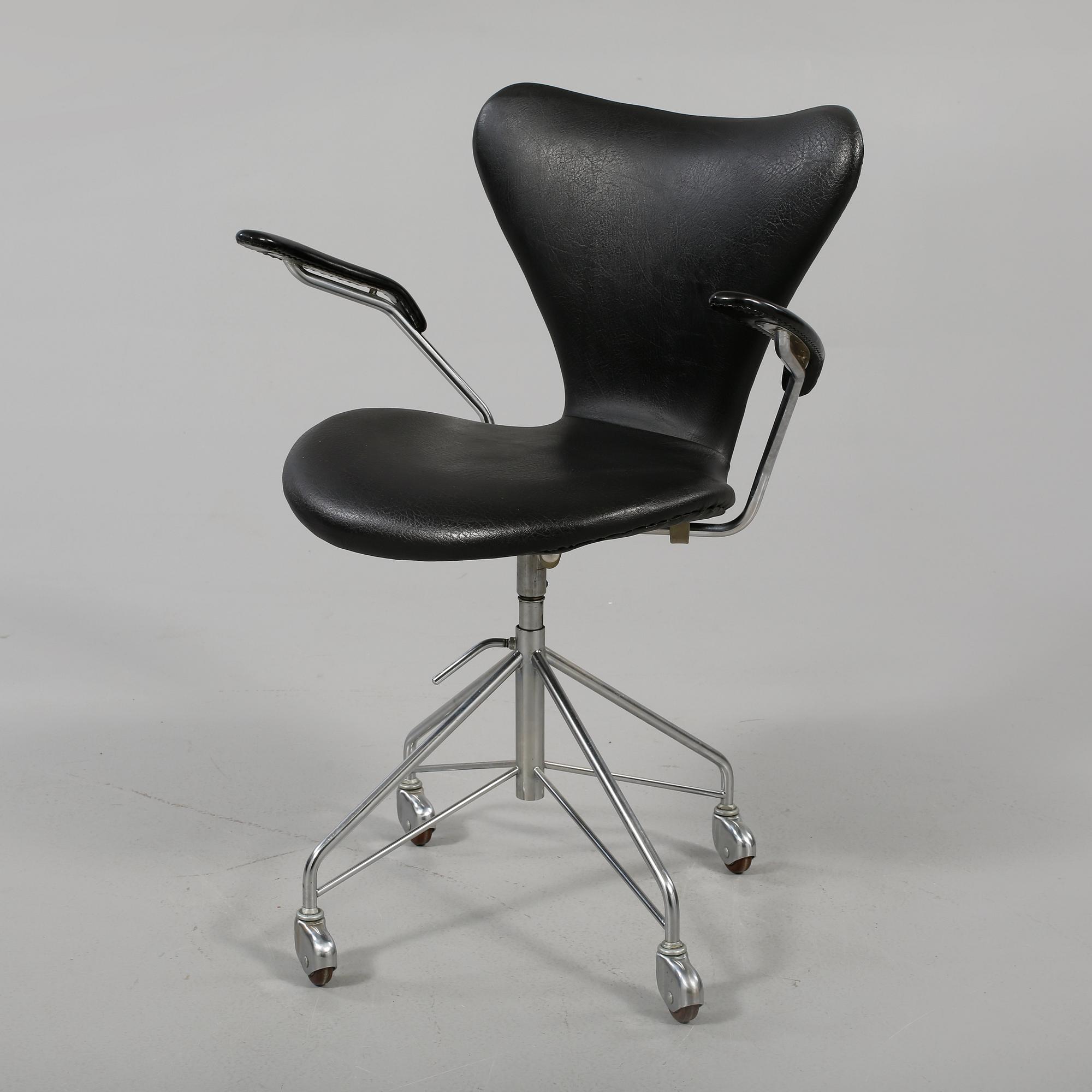 KONTORSSTOL, "Sjuan", Arne Jacobsen, Fritz Hansen, Danmark 1963, märkt 0963.