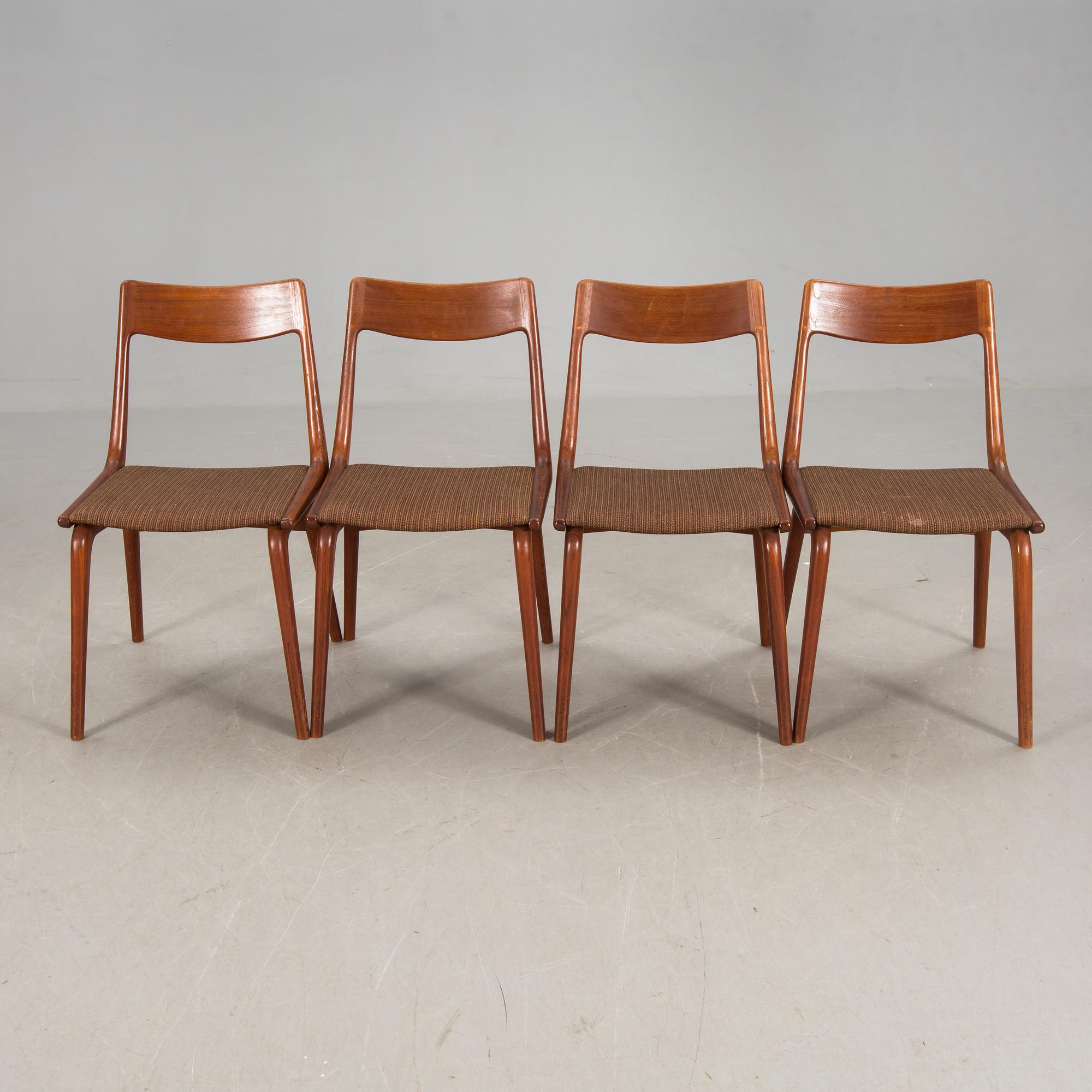 MATGRUPP, 5 delar "Boomerang". Design Alfred Christensen för Slagelse möbelverk, Danmark. 1960-tal.