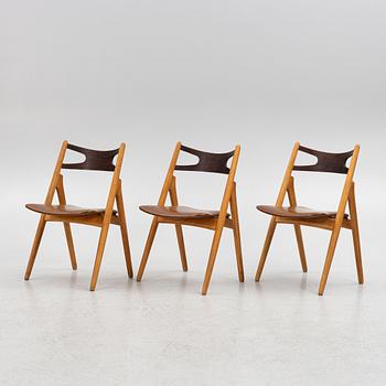 Hans J. Wegner, three model "CH-29"/"Savbukkestolen" chairs, Carl Hansen & Söner,.