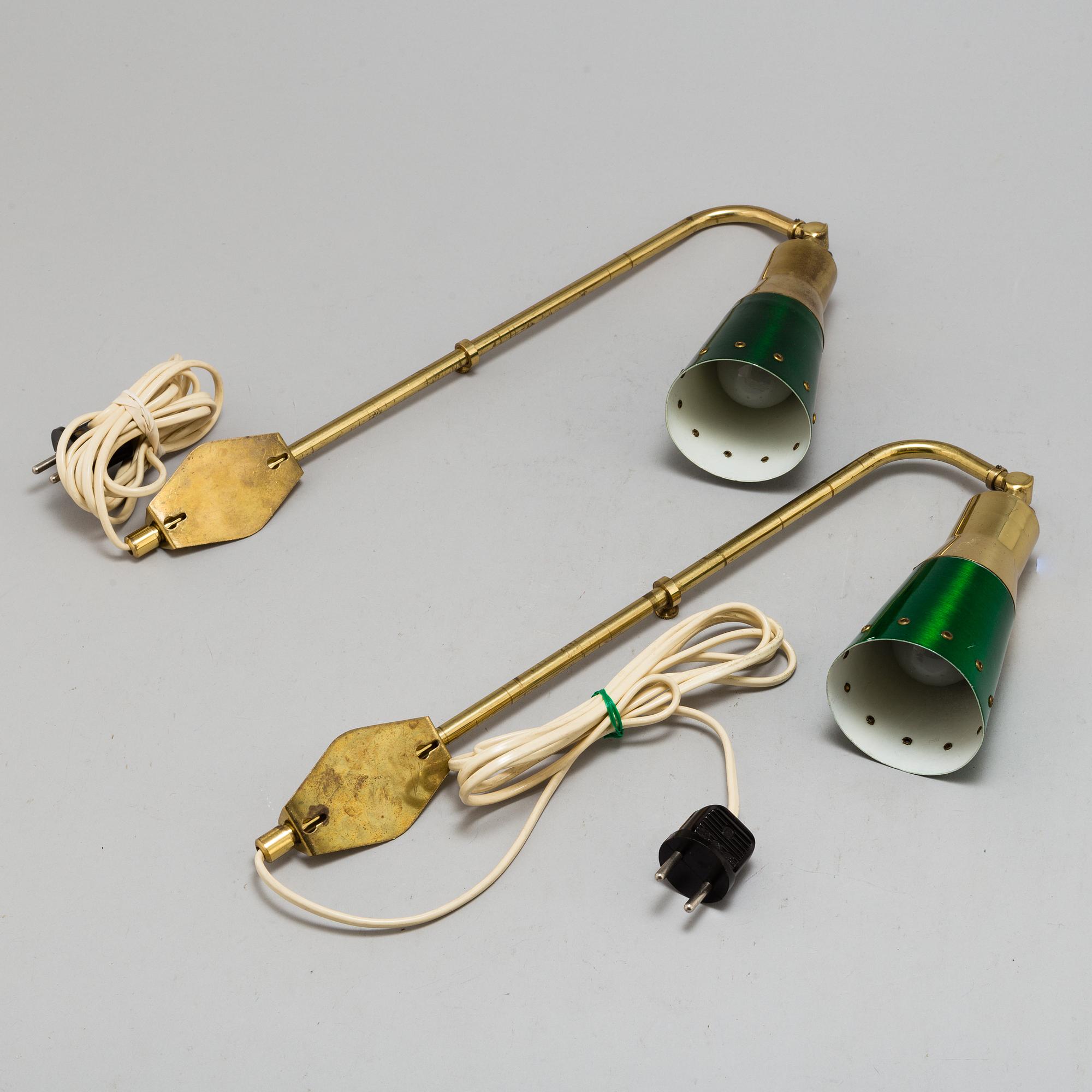 A pair of mid 20th century wall lights.