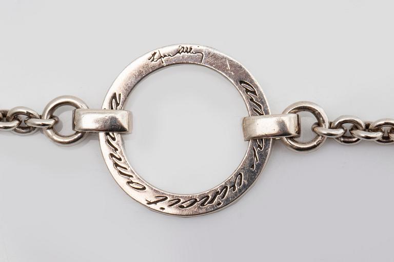 Efva Attling silversmycken 3 delar, 2 collier och 1 armband, sterling silver, original etui.