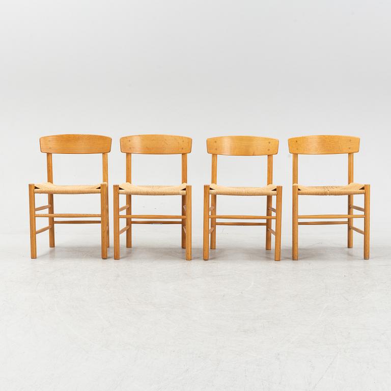 Børge Mogensen, a set of four model 'J39' oak chairs, FDB Møbler, Denmark.