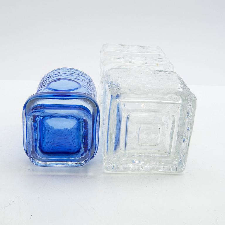 Tamara Aladin, vases, 2 pcs, glass, "Kehrä", Riihimäen Lasi, Finland, 1960s/70s.