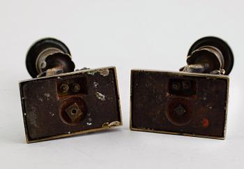 LJUSSTAKAR, 1 par, brons, empire, tidigt 1800-tal.