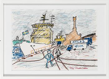Stig (Slas) Claesson · STIG CLAESSON (SLAS), pastell, signerad