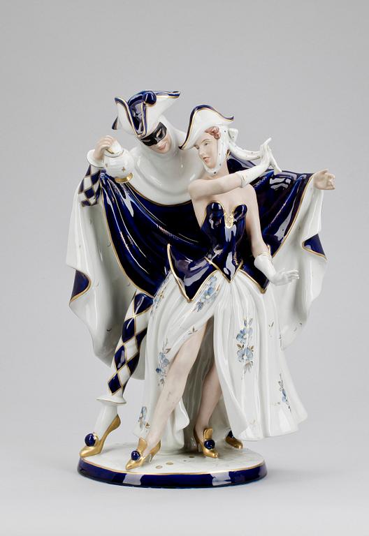 FIGURGRUPP, porslin, Royal Dux Czechoslovakia, 1920-tal.
