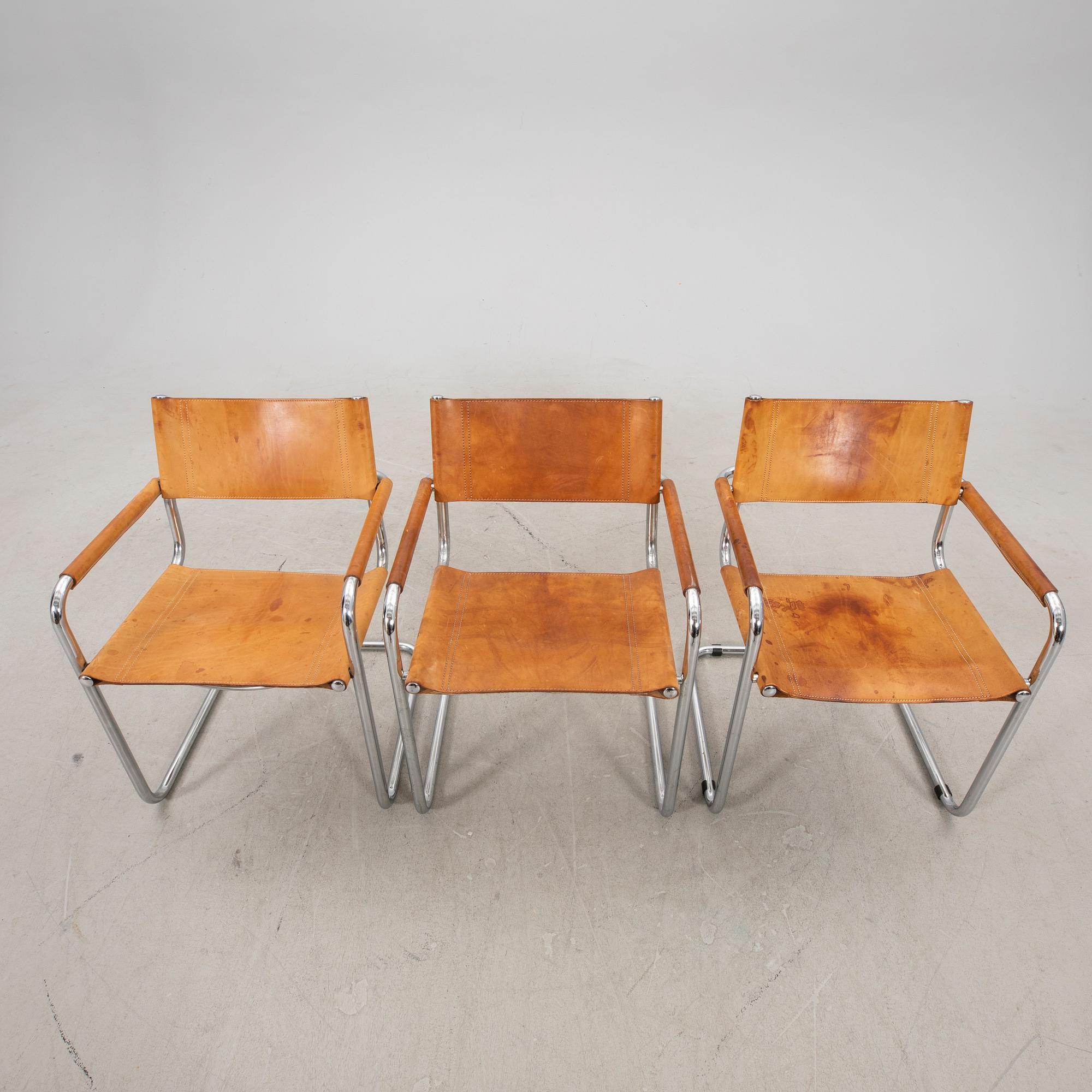 A set of three chairs, Italy, second half of the 20th century.