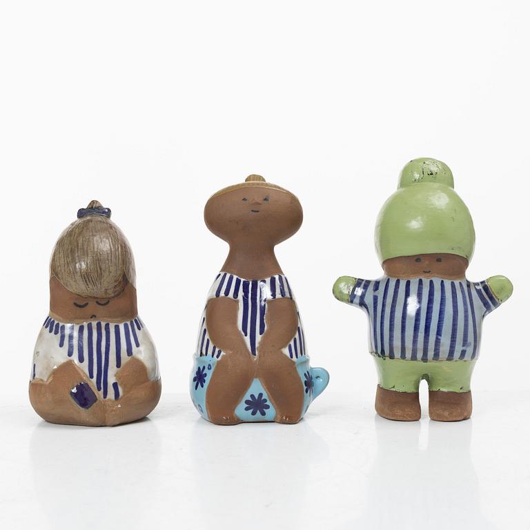 Lisa Larson, three stoneware figurines from the series 'Larsons ungar', Gustavsberg, Sweden.