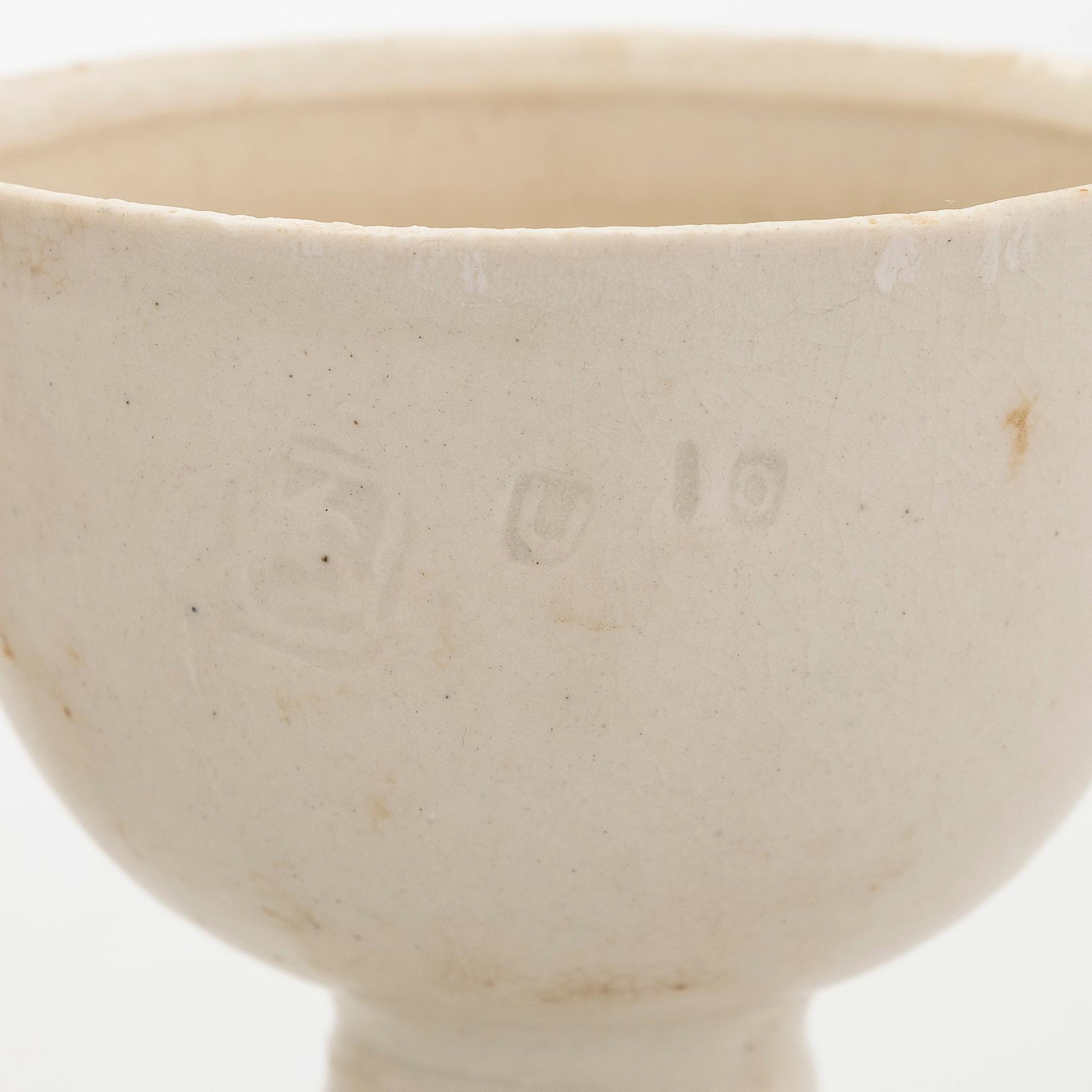 Kyllikki Salmenhaara, A set of three stoneware goblets, signed KS.