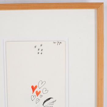 Madeleine Pyk, teckning, signerad.