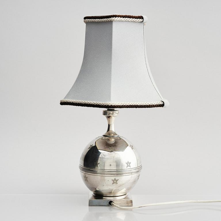 Jacob Ängman, a rare table lamp, Guldsmedsaktiebolaget, Stockholm, ca. 1930.
