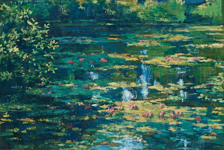 Gerhard Nordström, "Motiv från Claude Monets trädgård i Giverny".