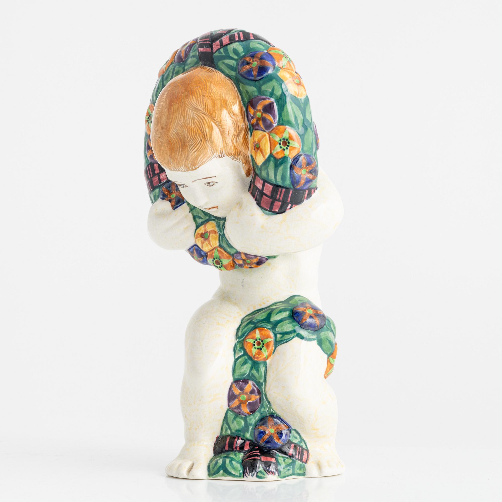 Rasmus Harboe, figurin, fajans, Aluminia, Danmark.